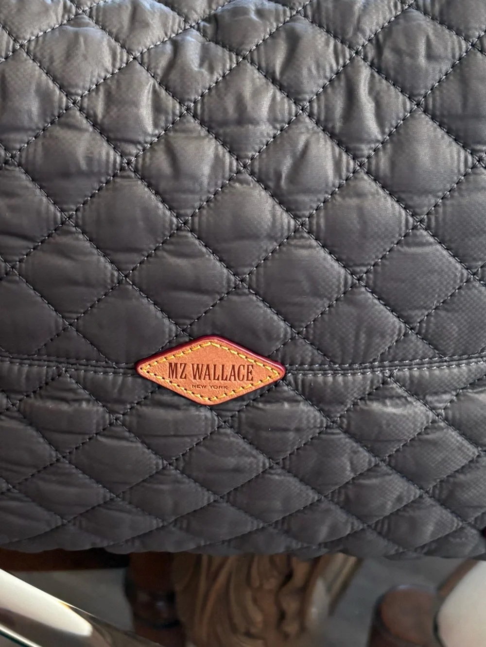 🩶🩶MZ WALLACE METRO QUILTED CHARCOAL GREY NYLON TOTE!🩶🩶